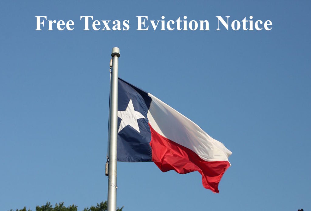 Free Texas Eviction Notice with Texas Flag