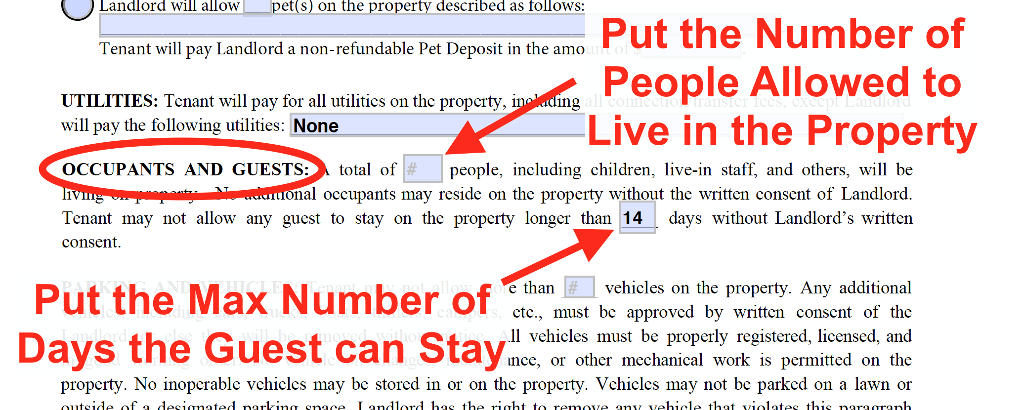 Lease Template Guide - Occupants and Guests