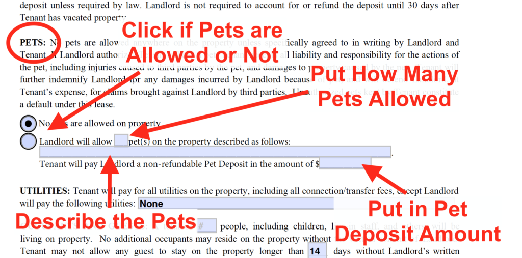 Lease Template Guide - Pets