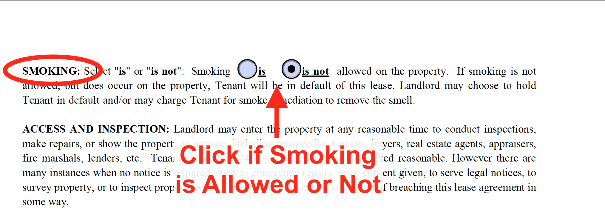 Lease Template Guide - Smoking