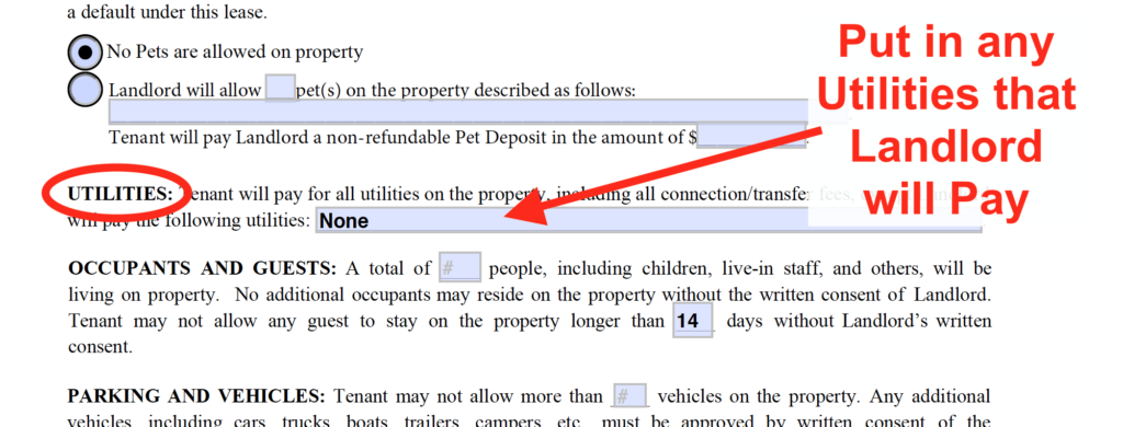 Lease Template Guide - Utilities