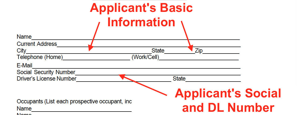 Rental Application Template - Basic Applicant Information