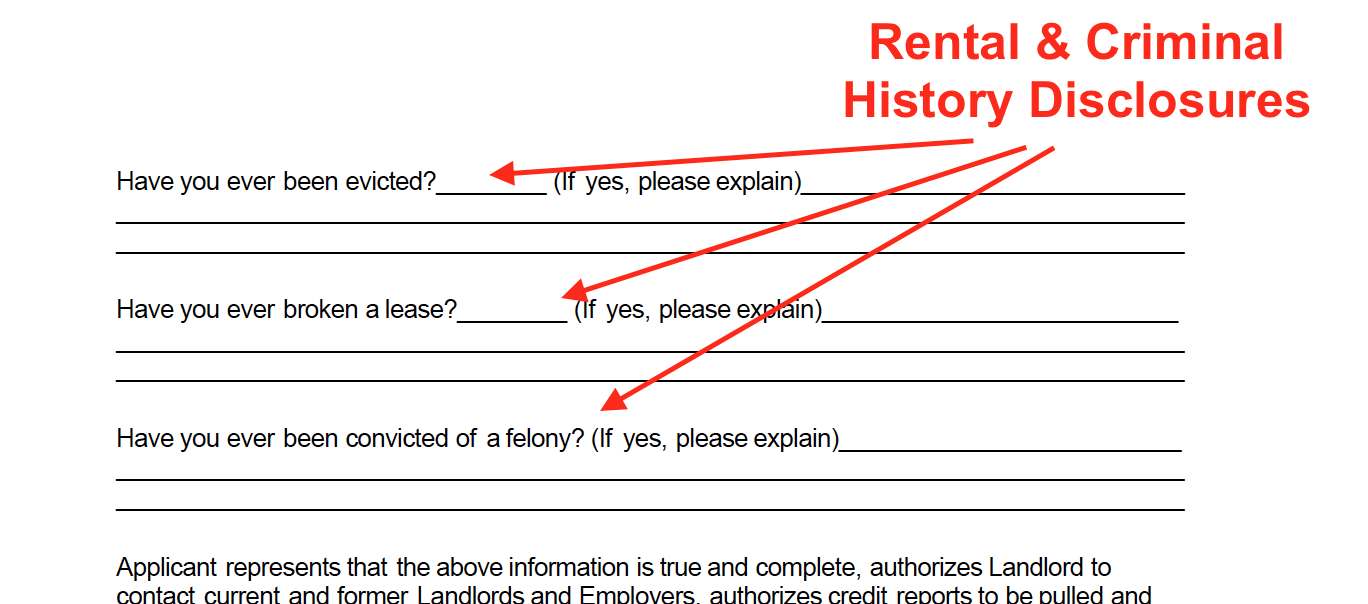 Rental Application Template - Leasing History and Criminal History