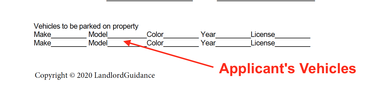 Rental Application Template - Vehicles