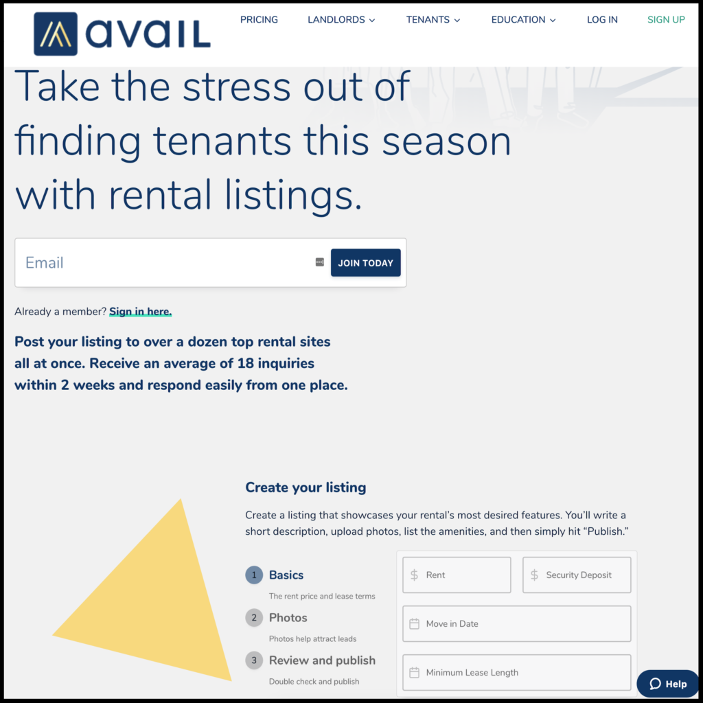 Avail Landlord Rental Listing