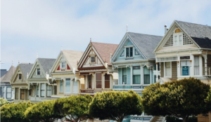 Houses-in-a-Row-Blue-Sky